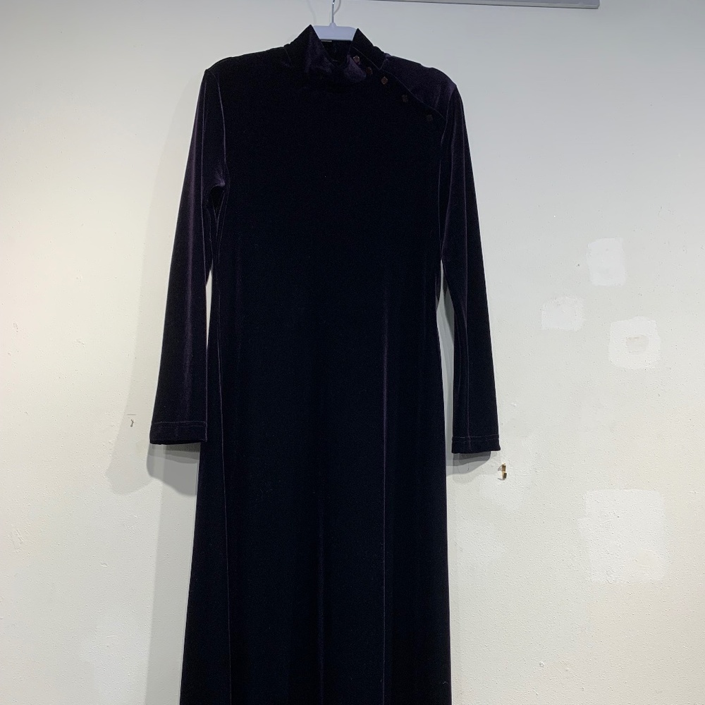 Marisa studio High collar dark purple velvet maxi dress